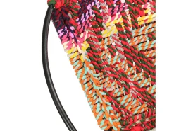 Cadeira circular em tecido chenille multicolorido