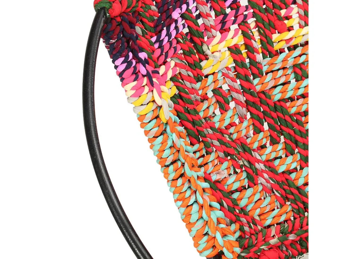 Cadeira circular em tecido chenille multicolorido