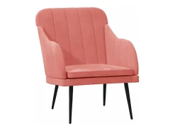 Cadeira com apoio de braços 63x76x80 cm veludo rosa