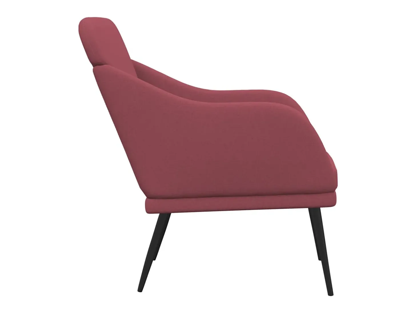 Cadeira com apoio de braços 63x76x80 cm tecido vermelho tinto