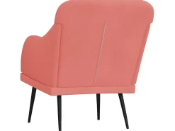 Cadeira com apoio de braços 63x76x80 cm veludo rosa PT486911