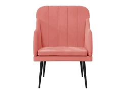 Cadeira com apoio de braços 63x76x80 cm veludo rosa PT486911