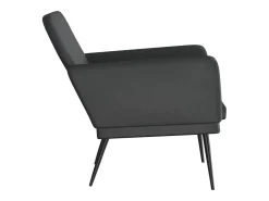 Cadeira com apoio de braços 61x78x80 cm couro artificial preto