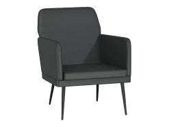 Cadeira com apoio de braços 61x78x80 cm couro artificial preto