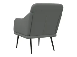 Cadeira com apoio de braços 63x76x80 cm tecido cinzento-escuro