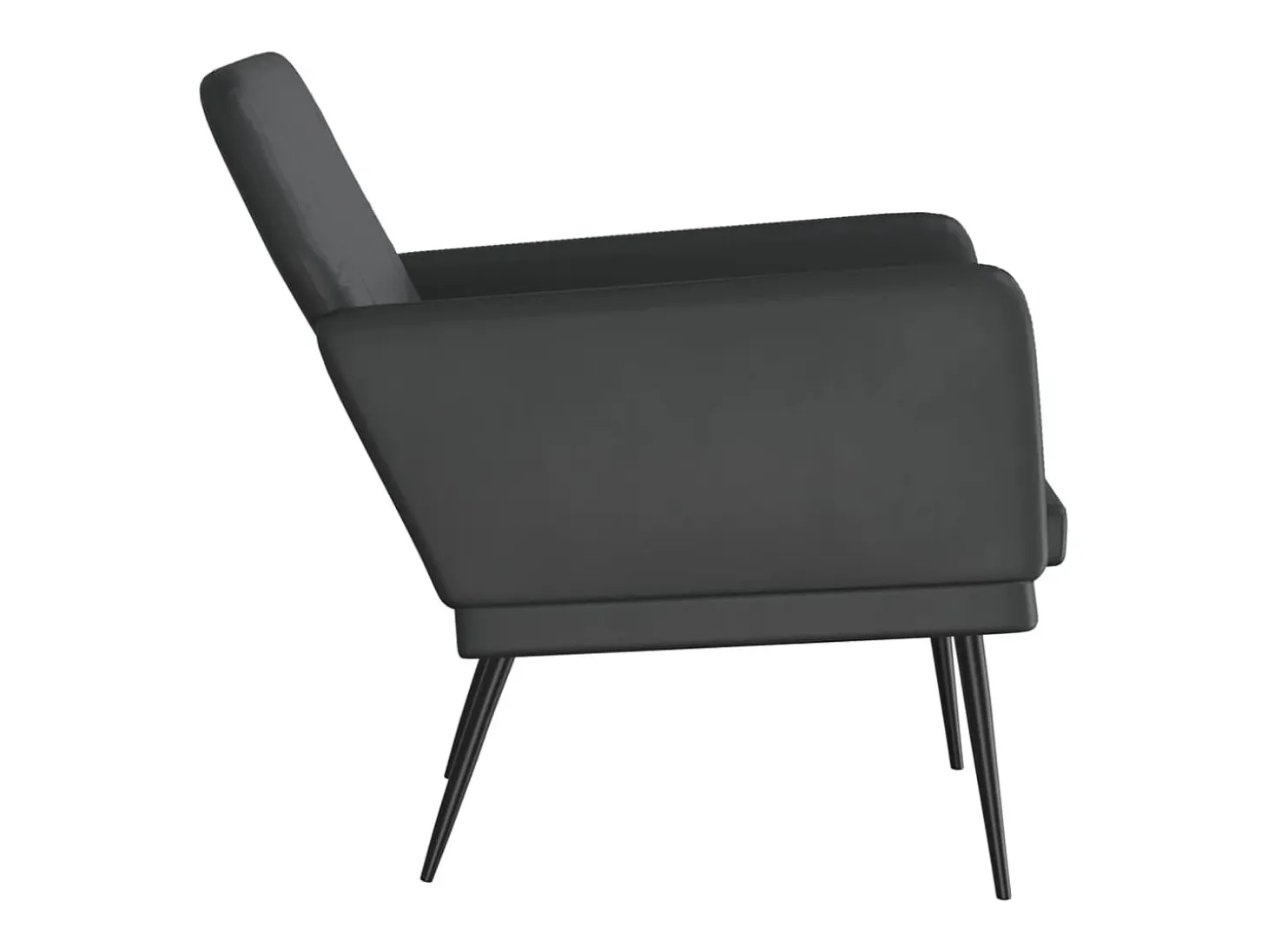 Cadeira com apoio de braços 61x78x80 cm couro artificial preto PT965663