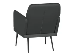 Cadeira com apoio de braços 61x78x80 cm couro artificial preto PT965663