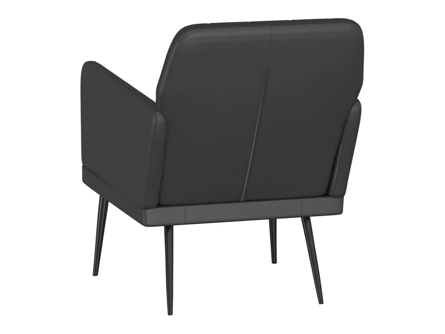 Cadeira com apoio de braços 61x78x80 cm couro artificial preto PT965663