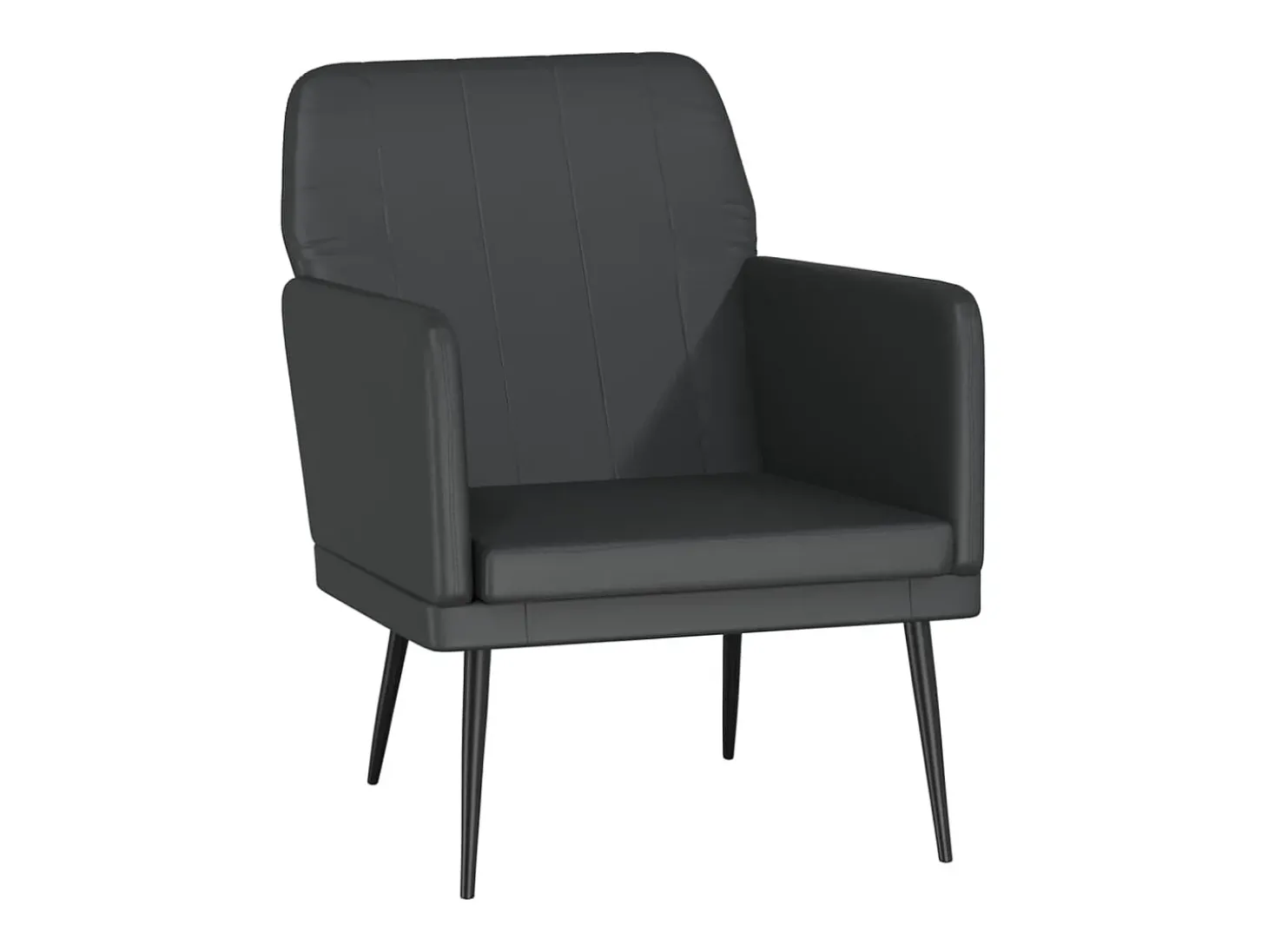 Cadeira com apoio de braços 61x78x80 cm couro artificial preto PT965663
