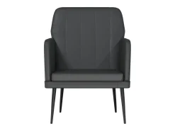 Cadeira com apoio de braços 61x78x80 cm couro artificial preto PT965663