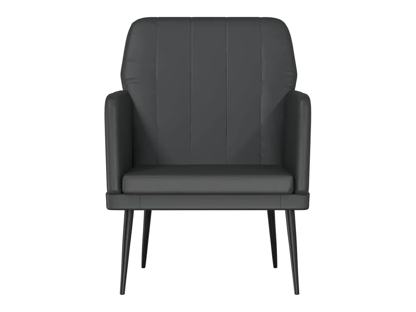 Cadeira com apoio de braços 61x78x80 cm couro artificial preto PT965663