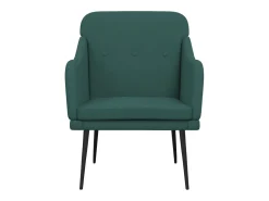 Cadeira com apoio de braços 63x76x80 cm tecido verde-escuro PT242040