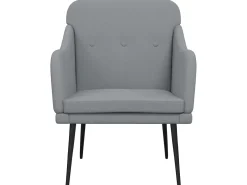 Cadeira com apoio de braços 63x76x80 cm tecido cinzento-claro PT782128