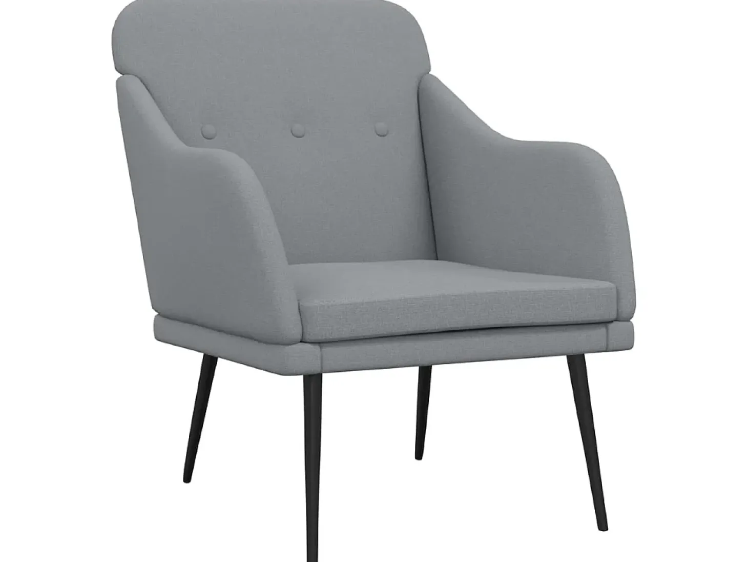 Cadeira com apoio de braços 63x76x80 cm tecido cinzento-claro PT782128