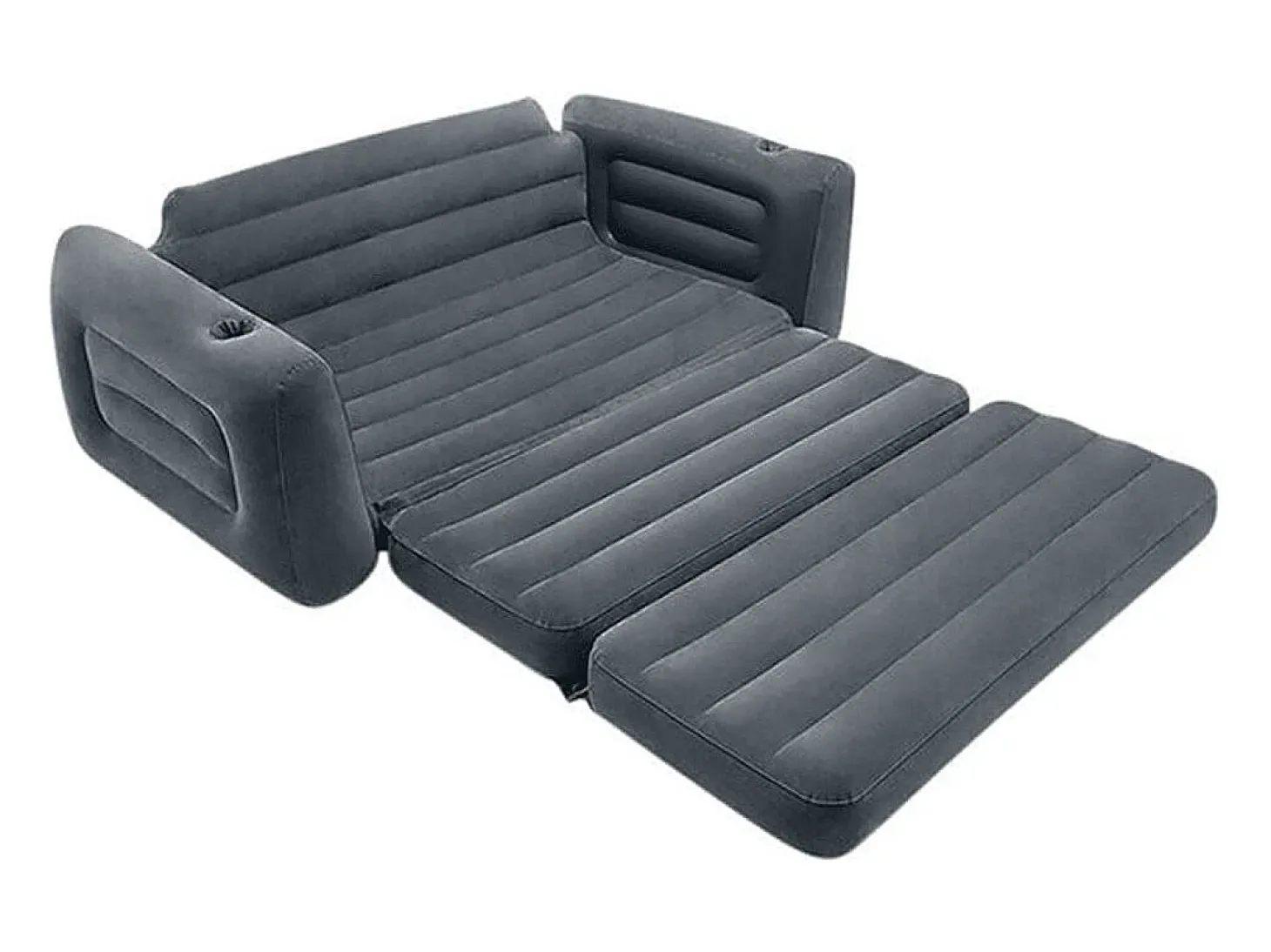 Cadeira convertível em cama 203x231x66 cm cinzento-escuro