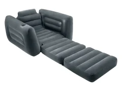 Cadeira convertível em cama 117x224x66 cm cinzento-escuro