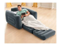 Cadeira convertível em cama 117x224x66 cm cinzento-escuro