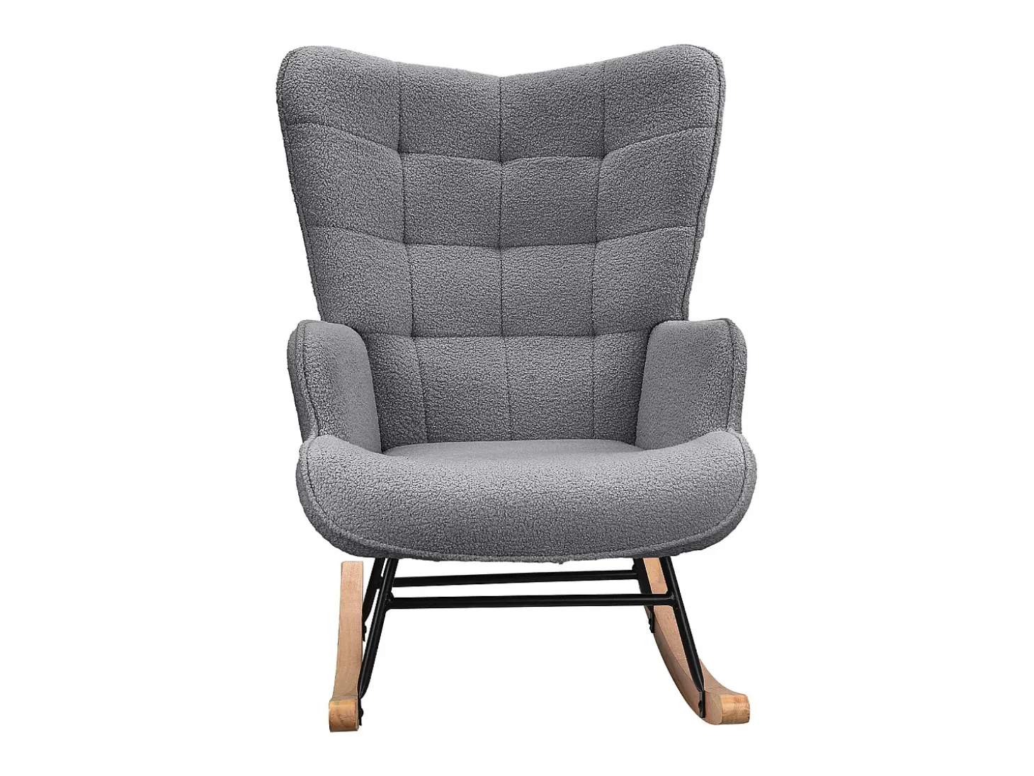 Cadeira de balanço - Cadeira de sala para quarto - Capacidade de carga até 120 kg - Poliéster - Cinza - 68 x 75 x 92 cm