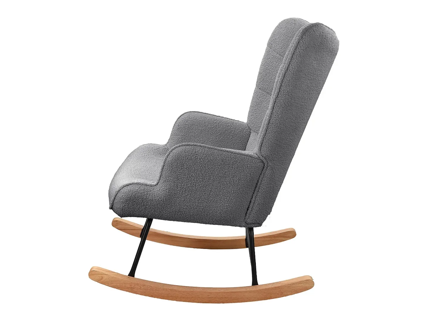 Cadeira de balanço - Cadeira de sala para quarto - Capacidade de carga até 120 kg - Poliéster - Cinza - 68 x 75 x 92 cm