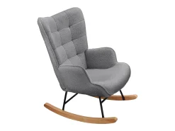 Cadeira de balanço - Cadeira de sala para quarto - Capacidade de carga até 120 kg - Poliéster - Cinza - 68 x 75 x 92 cm