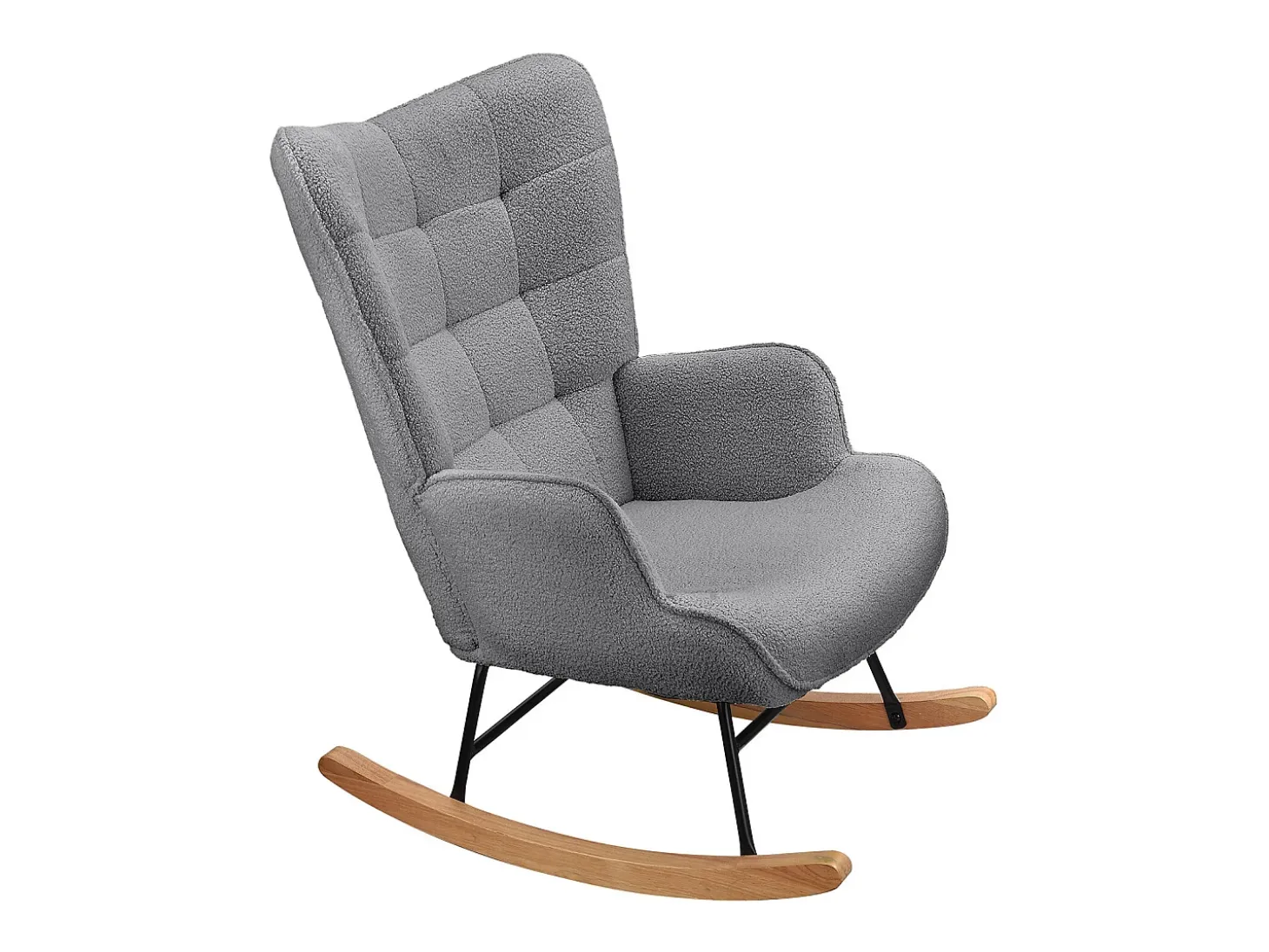 Cadeira de balanço - Cadeira de sala para quarto - Capacidade de carga até 120 kg - Poliéster - Cinza - 68 x 75 x 92 cm