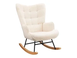 Cadeira de balanço - Cadeira de sala para quarto - Capacidade de carga até 120 kg - Poliéster - Bege - 68 x 75 x 92 cm