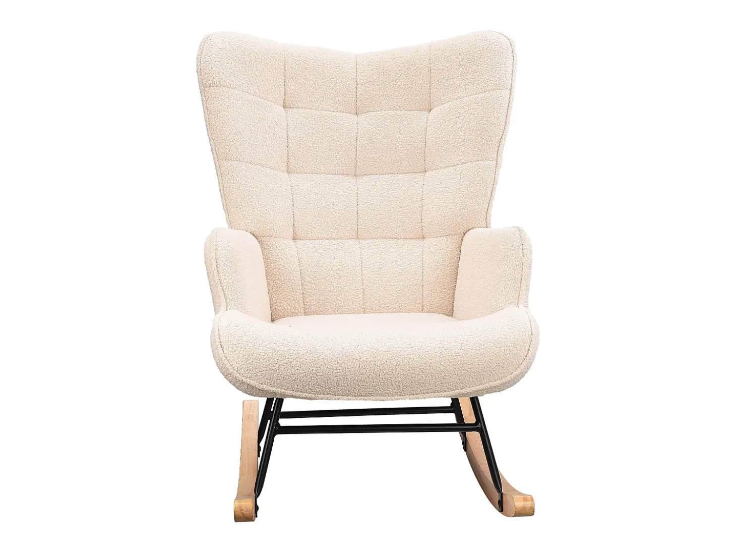 Cadeira de balanço - Cadeira de sala para quarto - Capacidade de carga até 120 kg - Poliéster - Bege - 68 x 75 x 92 cm