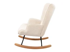 Cadeira de balanço - Cadeira de sala para quarto - Capacidade de carga até 120 kg - Poliéster - Bege - 68 x 75 x 92 cm