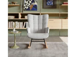 Cadeira de balanço - Cadeira relaxante para sala de estar e quarto - Cinza claro - 75 x 68 x 92 cm