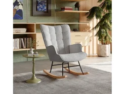 Cadeira de balanço - Cadeira relaxante para sala de estar e quarto - Cinza claro - 75 x 68 x 92 cm