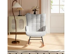 Cadeira de balanço - Cadeira relaxante para sala de estar e quarto - Cinza claro - 75 x 68 x 92 cm