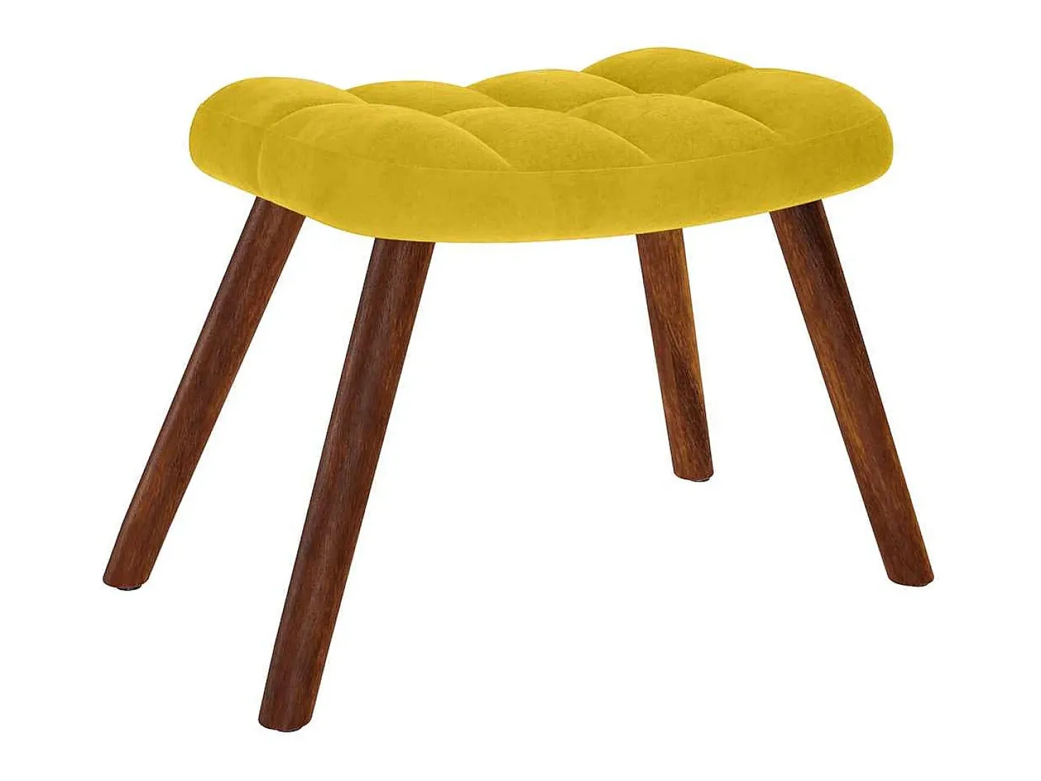 Cadeira de balanço com banco em veludo amarelo