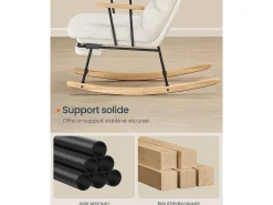 Cadeira de Balanço Creme Branco