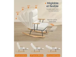 Cadeira de Balanço Creme Branco