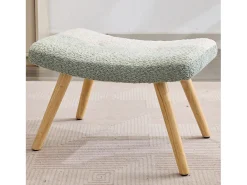 Cadeira de balanço de tecido bouclé com apoio para os pés e para a cabeça - 65,5 x 83 x 95 cm - Multicolorido