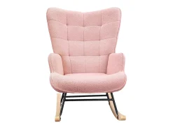 Cadeira de balanço ergonômica para adultos - Cadeira de balanço para áreas externas e internas - Para sala de estar, jardim e quarto - Rosa