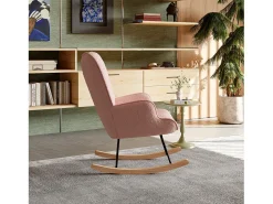Cadeira de balanço para adultos - Cadeira de balanço ergonômica para áreas externas - para sala de estar - Rosa