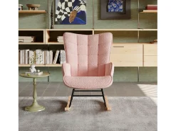 Cadeira de balanço para adultos - Cadeira de balanço ergonômica para áreas externas - para sala de estar - Rosa