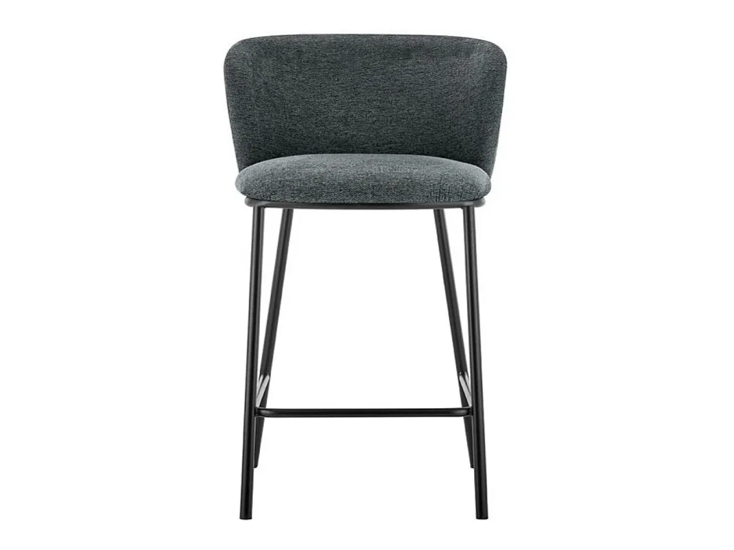 Cadeira de balcão 'Arthus' Tecido Cinza escuro, dimensões: A88,5 x L53 x P50,5 cm