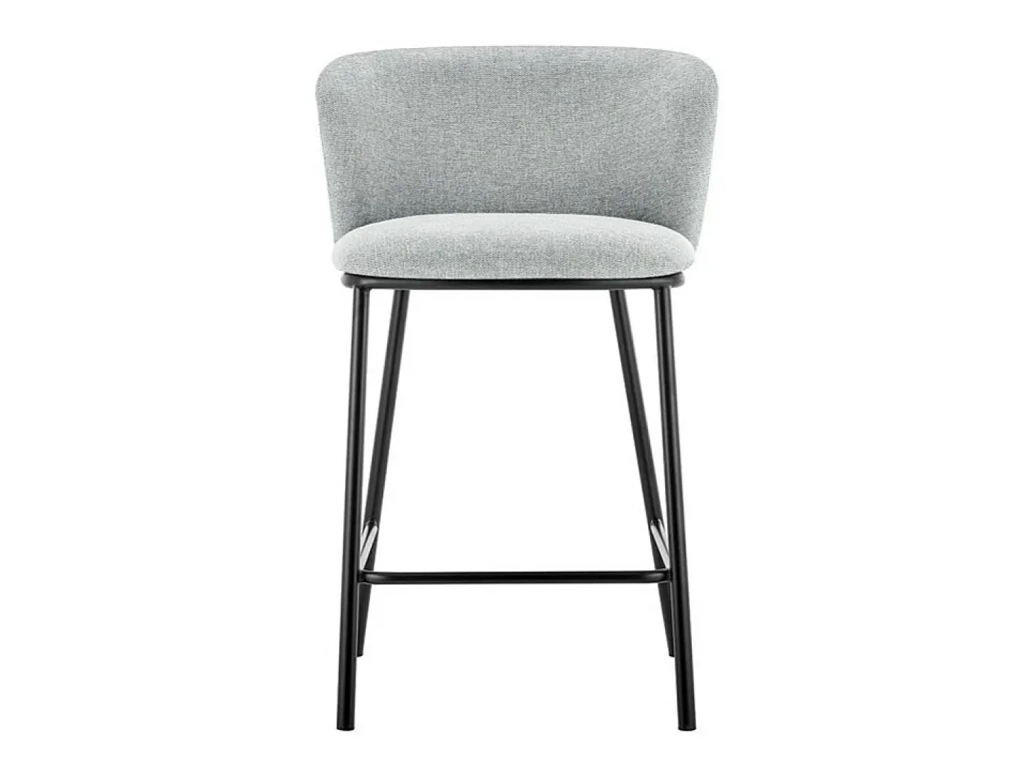 Cadeira de balcão 'Arthus' Tecido Cinza claro, dimensões: A88,5 x L53 x P50,5 cm