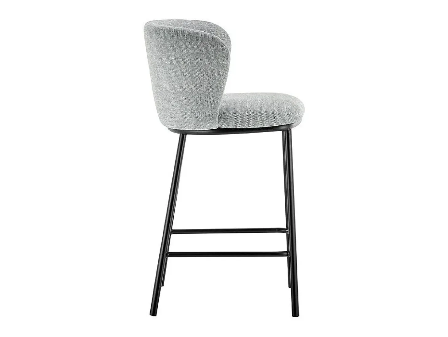 Cadeira de balcão 'Arthus' Tecido Cinza claro, dimensões: A88,5 x L53 x P50,5 cm