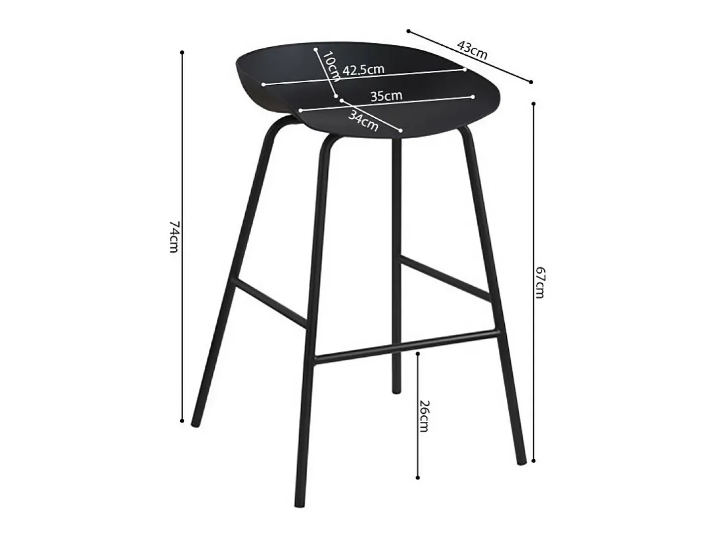 Cadeira de balcão design preto. Coleção SIRA