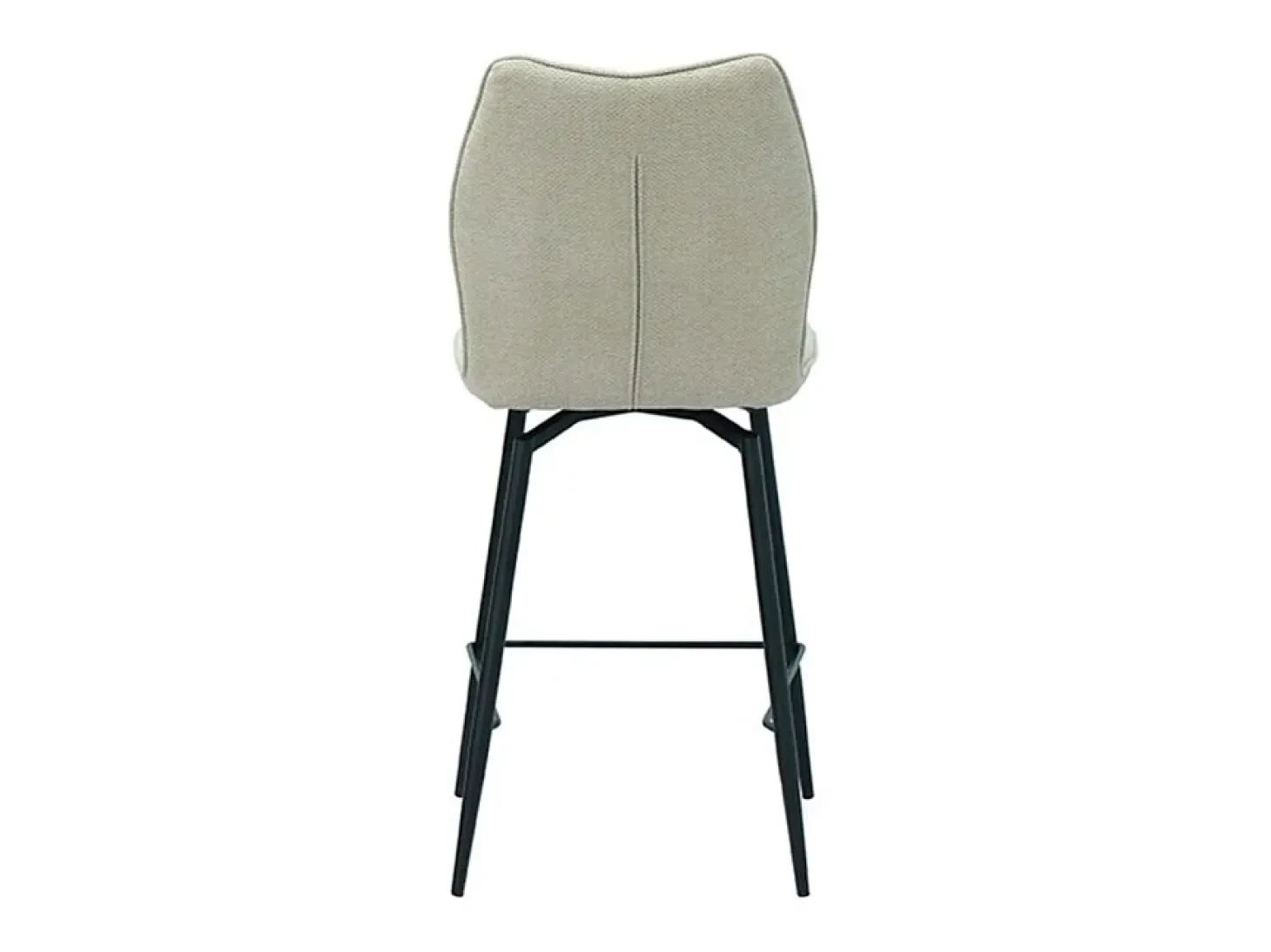 Cadeira de balcão giratória CROFT – Tecido cru – Pés de metal preto – Altura 103 cm – Estilo design/industrial