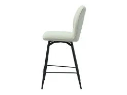 Cadeira de balcão giratória CROFT – Tecido cru – Pés de metal preto – Altura 103 cm – Estilo design/industrial