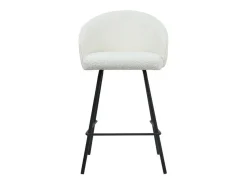 Cadeira de balcão 'Juni' Bouclé Branco, dimensões: A87 x L52 x P51 cm