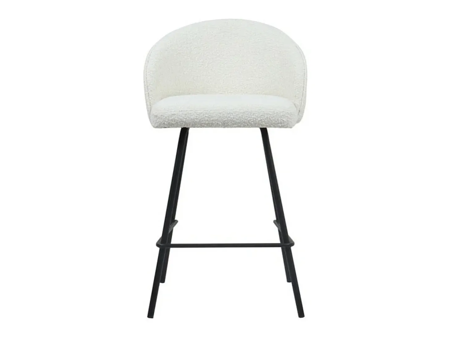 Cadeira de balcão 'Juni' Bouclé Branco, dimensões: A87 x L52 x P51 cm