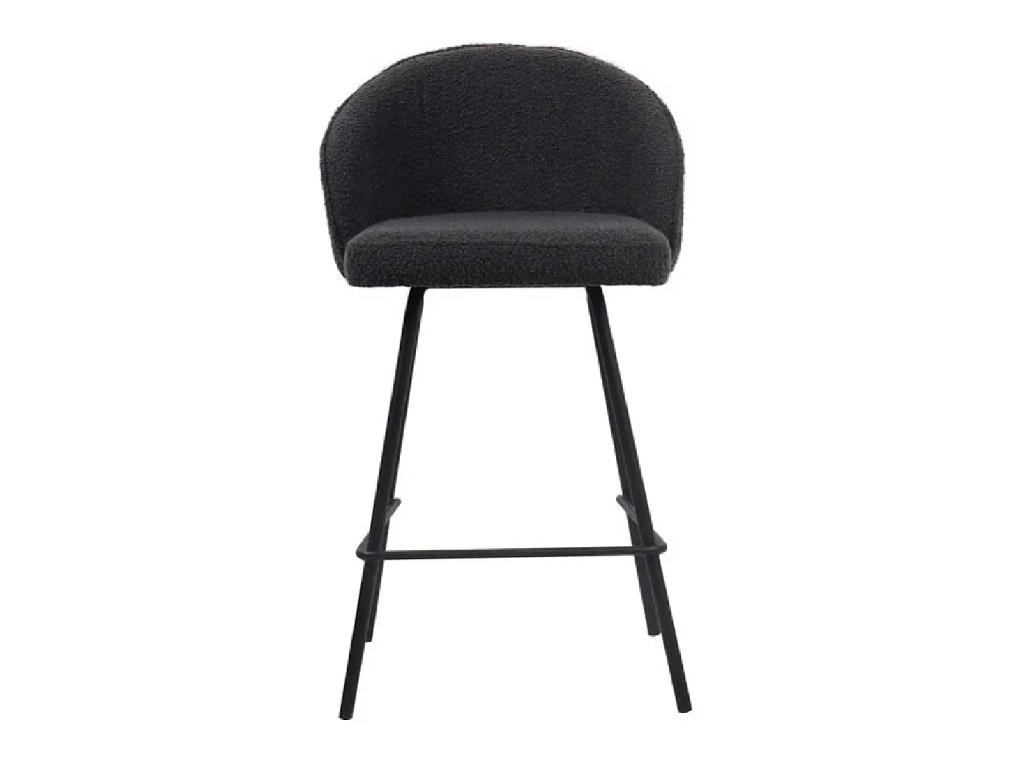 Cadeira de balcão 'Juni' Bouclé Cinza, dimensões: A87 x L52 x P51 cm