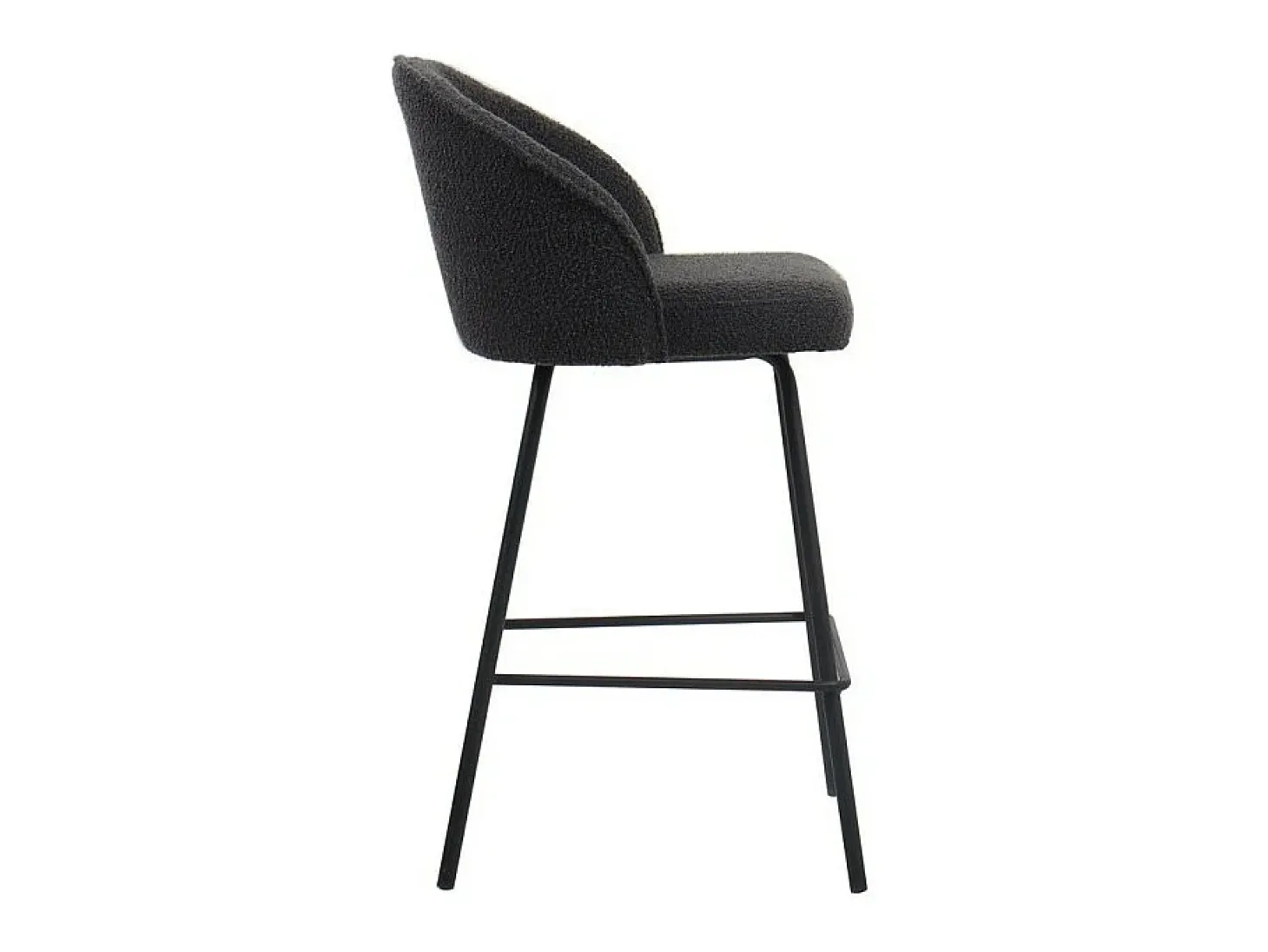 Cadeira de balcão 'Juni' Bouclé Cinza, dimensões: A87 x L52 x P51 cm