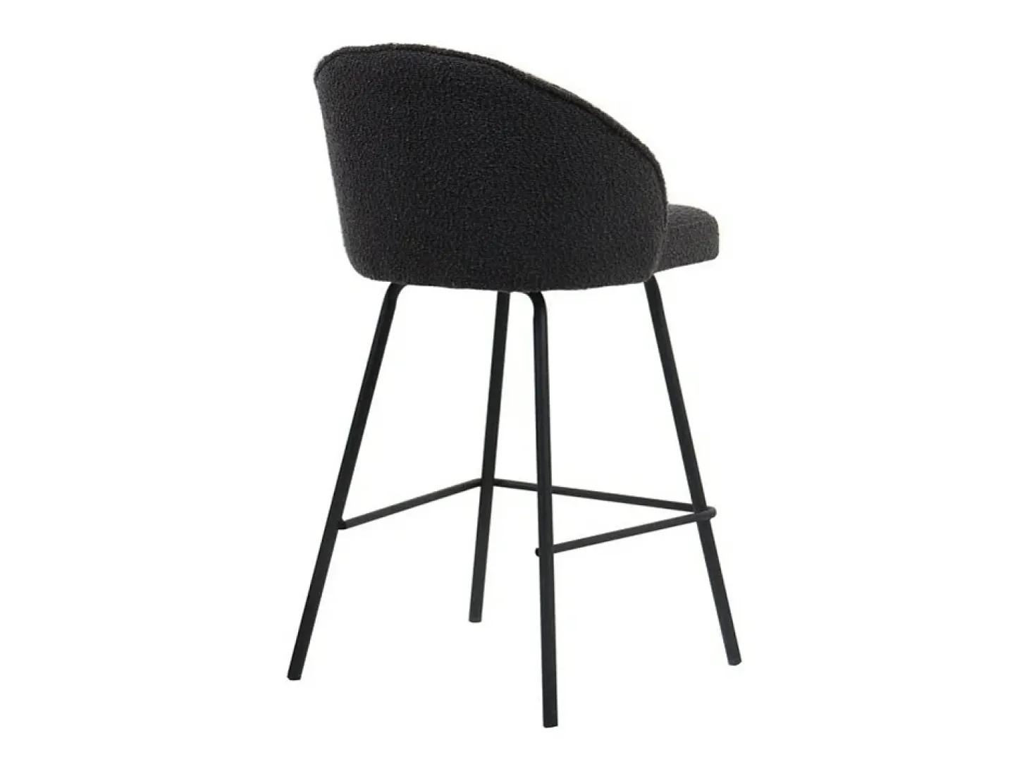 Cadeira de balcão 'Juni' Bouclé Cinza, dimensões: A87 x L52 x P51 cm