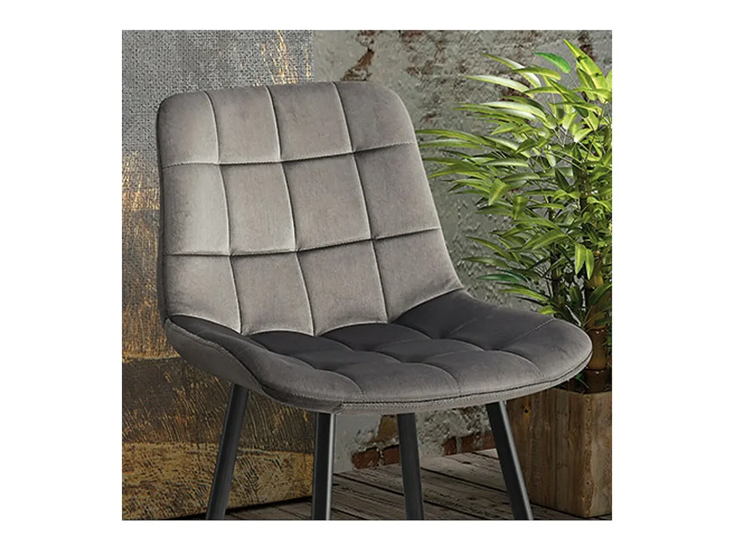 Cadeira de balcão 'Jute' em Veludo Taupe, dimensões: A95 x L46 x P36 cm